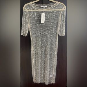 Hot Fix Mesh Crystal Coverup Dress